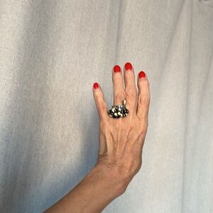 Cute Italy ring of tear drops or ring of hearts. Depends on your state of mind:)